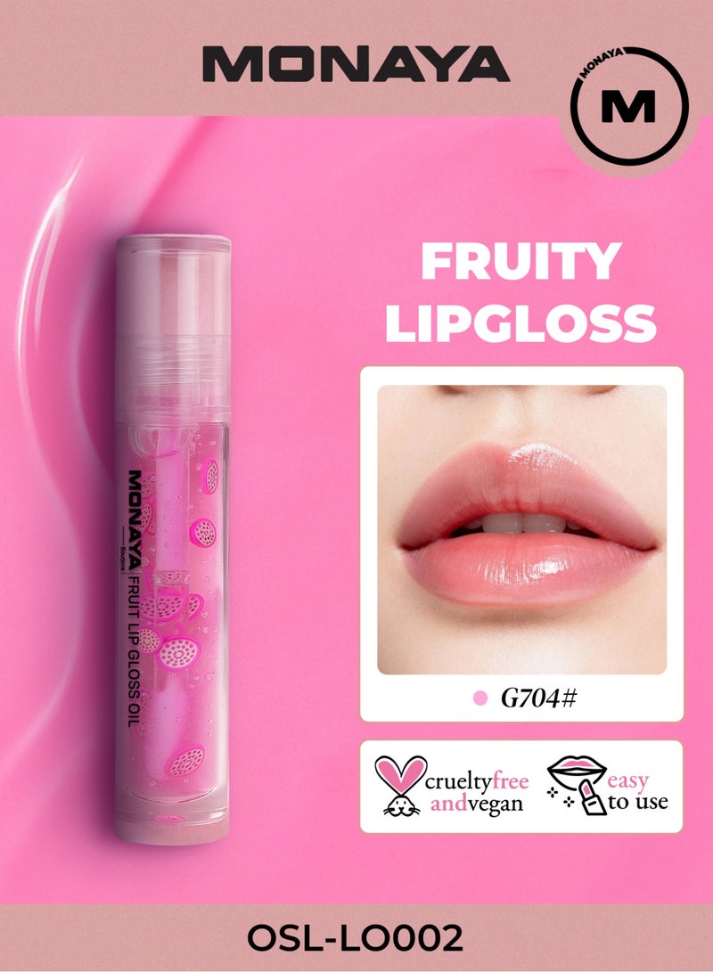 Monaya LO002 Fruit Lip Gloss, Natural Glossy Finish, Nourishing Lip Oil for Soft & Shiny Lips, Hydrating, Non-Sticky, Long-Lasting Moisture, Fruity Scent Lip Care - Image 1